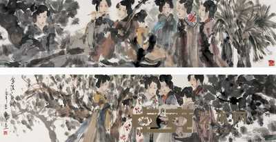 崔进 2005年作 金陵十二钗 手卷 34×274cm